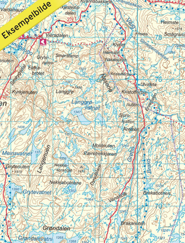 Hardangervidda vest - Turkart - Lnr 2558, 1:100 000
